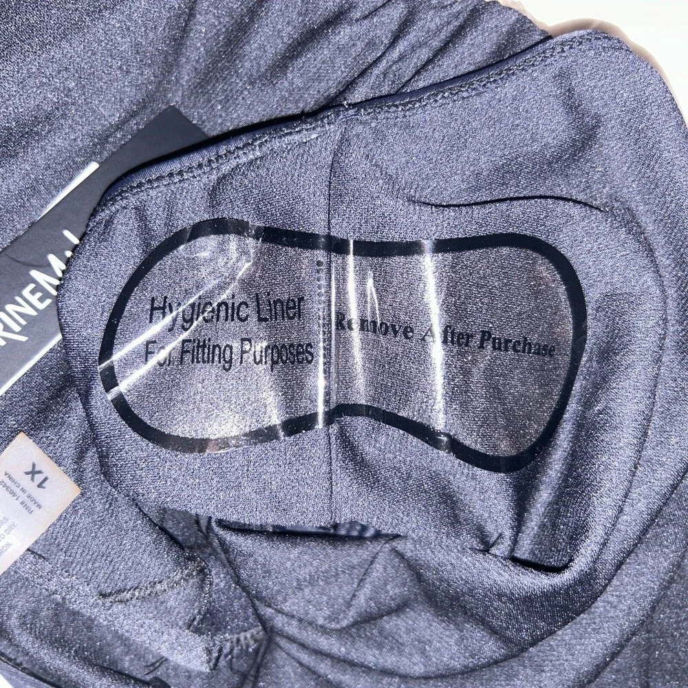 NWT Catherine Malandrino V Wire Shirred Black 1 Piece Bandeau Swimsuit Plus S 1X